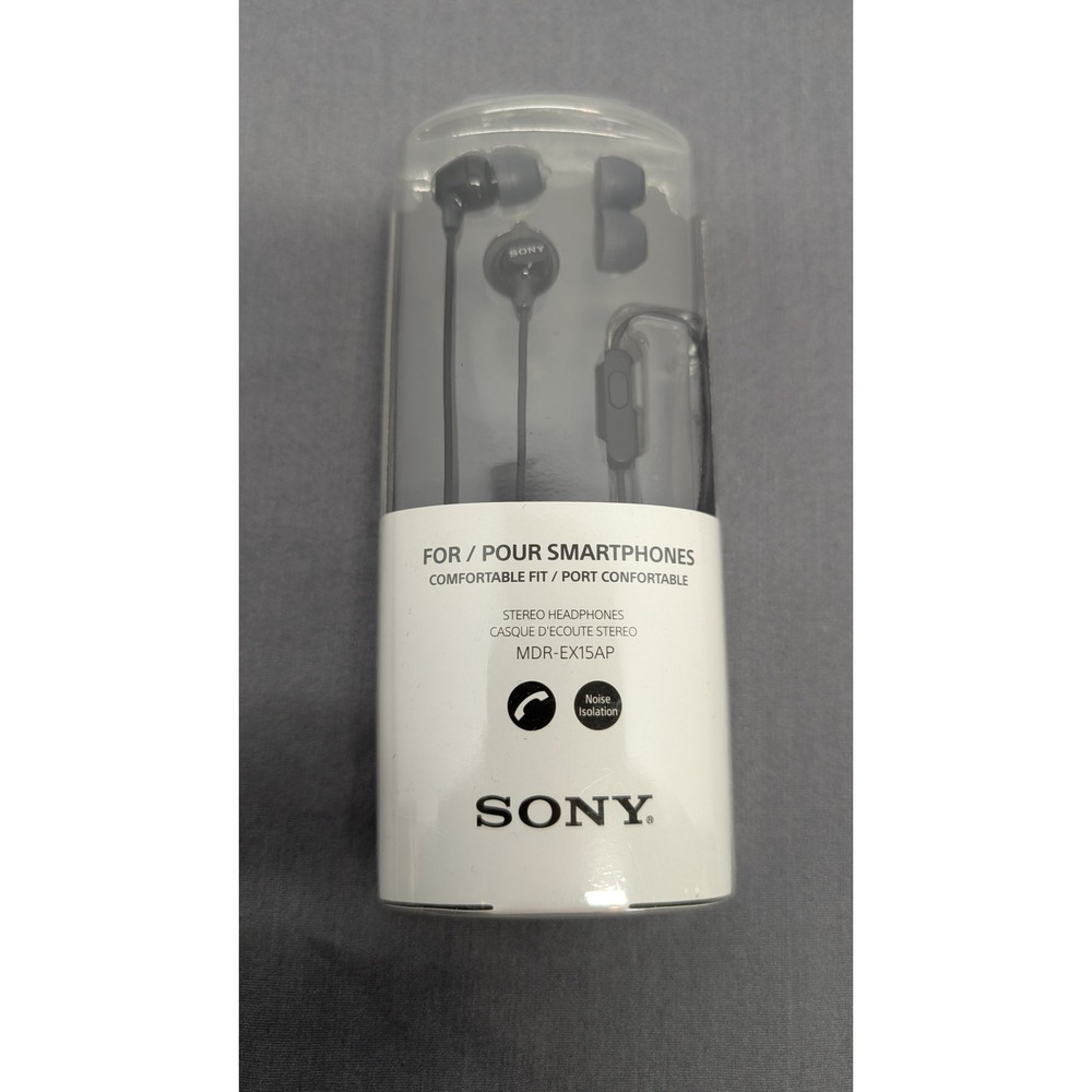 Sony MDR-EX15AP Stereo Headphones MDR-EX15AP Black Wired In-Ear Earbuds